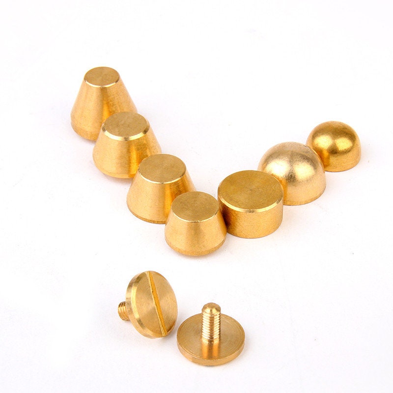 Brass Rivets and Studs for Handbags/Screwed Studs/ Button Leatherworking Screws Belt Stud 6 Set A Pack