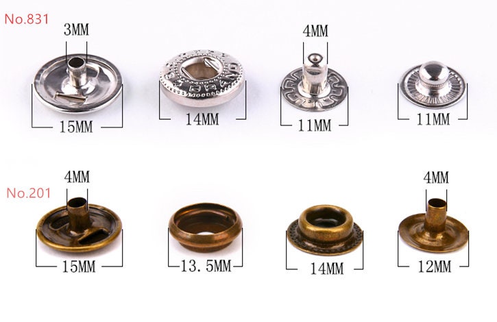 Snap Button,Fasteners For Purse, Button For Leather 10 Sets A Pack And Tools Set