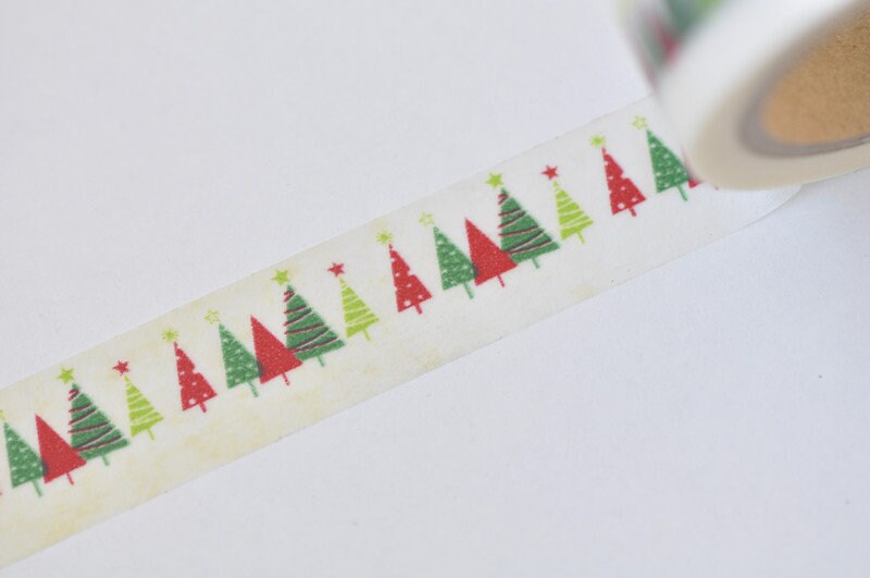 Christmas Tree Washi Tape Scrapbook Supply 15mm Wide x 10M Roll No.12913