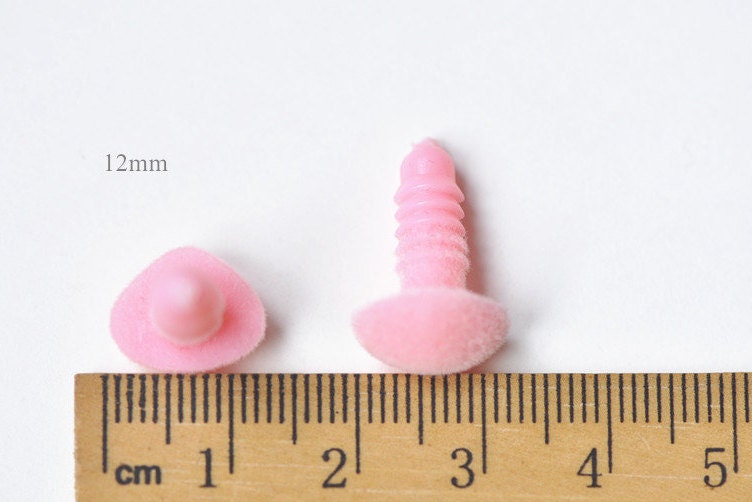 5pcs Pink Flocked Animal Nose Velvet Nose Safety Nose Width 7/9/12/14/15/16/18/21/23/23.5/26.5/27/29/29.5/30/32/33/38/44mm Pick Width