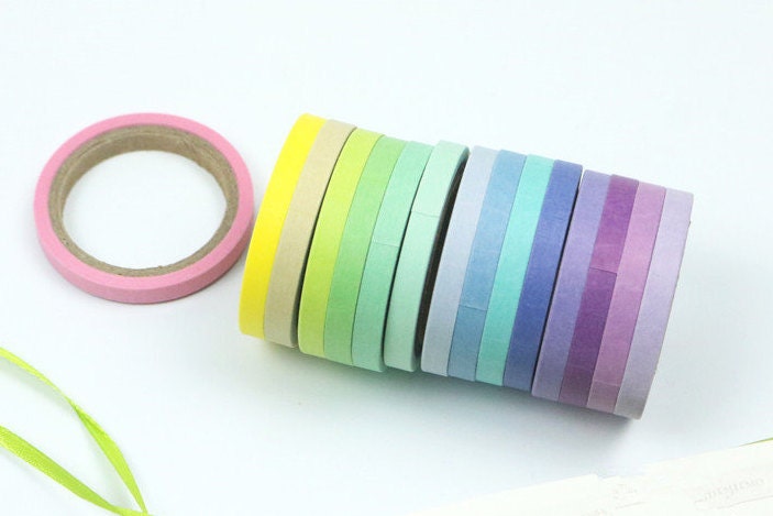Scrapbooking Tape Colorful Washi Tape Full Set, Rainbow Card Scrapbooking Tape, Gift Wrapping Tape Set of 20 No.13182