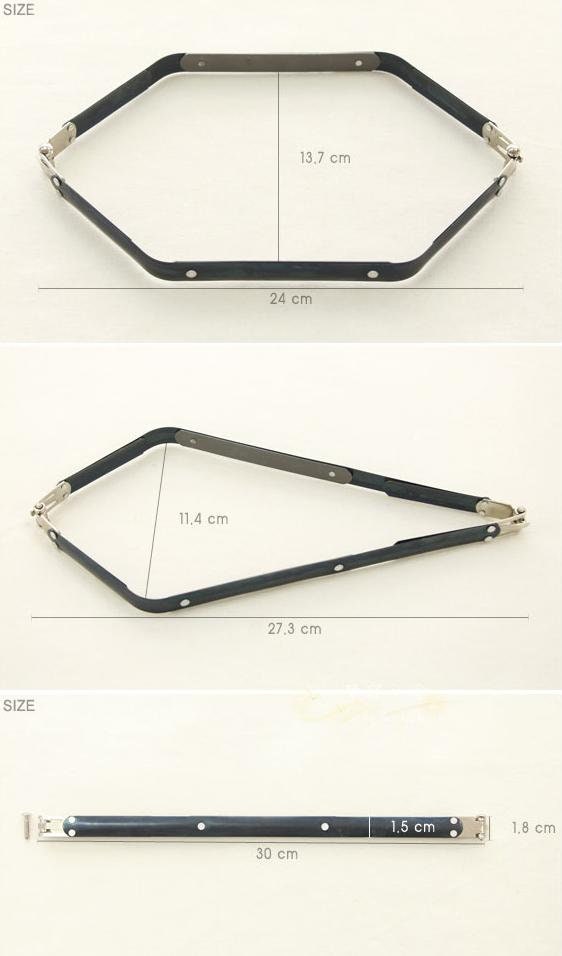 Retro Metal Purse Frame Flex Internal Purse Frame 25cm(10") / 30cm( 12")