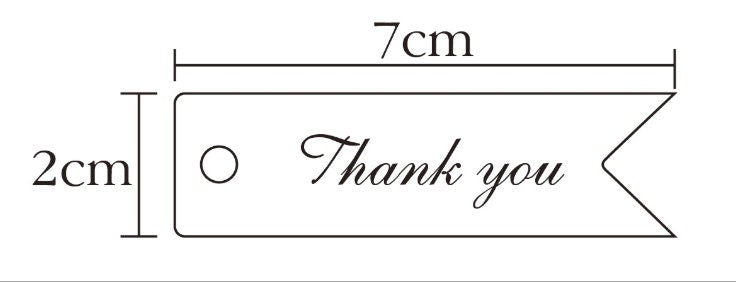 Thank You Tags Wedding Gift Tag Hang Tags 2cm x 7cm (0.78 x 2.7 inch) 100pcs A Pack No.10902