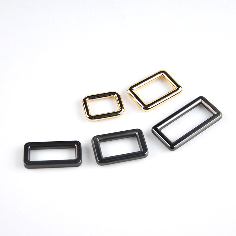 Rectangle Rings For Bags Fingdings Gold And Matte Gunmental