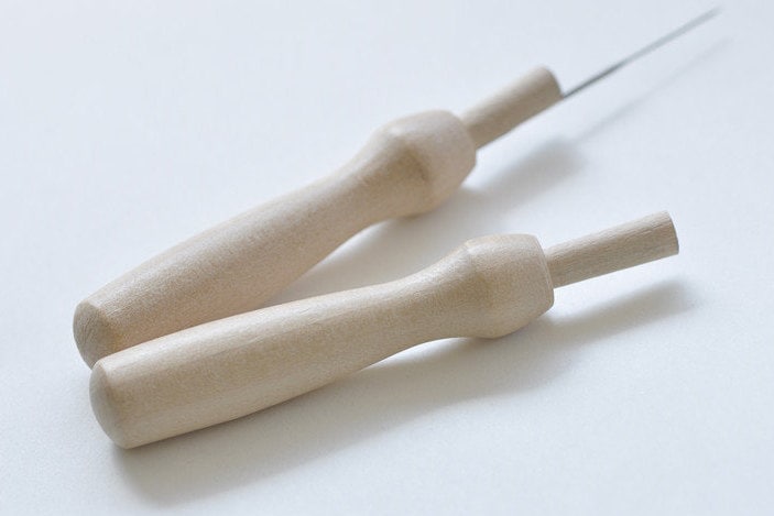 Wooden Needle Felting Handles Needle Holder Set of 2 No.10483