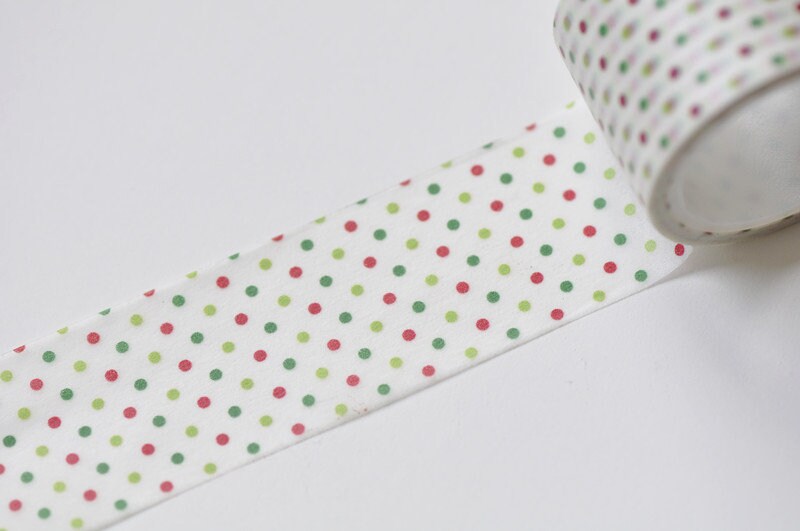 Retro Wide Colorful Dots Adhesive Washi Tape 30mm Wide x 5M Roll No.12569