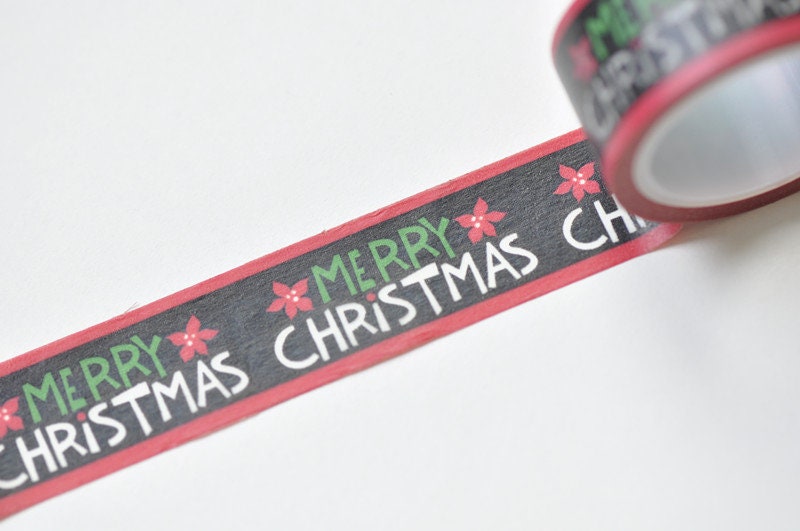 Merry Christmas Happy Holidays Washi Tape 20mm Wide x 5M Long No.12157