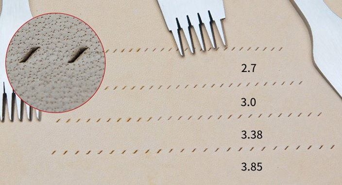 2.7mm/3mm/3.38mm/3.85mm Leather Stitching Prong Chisel -2/5/10 Prongs Available