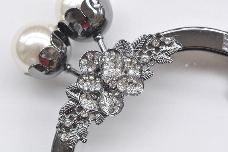 Retro Pearl Head Purse Frame With Screws Handle Purse Frame 18cm ( 7")