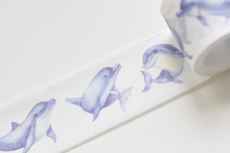 Dolphins Washi Tape/ Animals Japanese Masking Tape Deco Tape 30mm x 5M No.10670