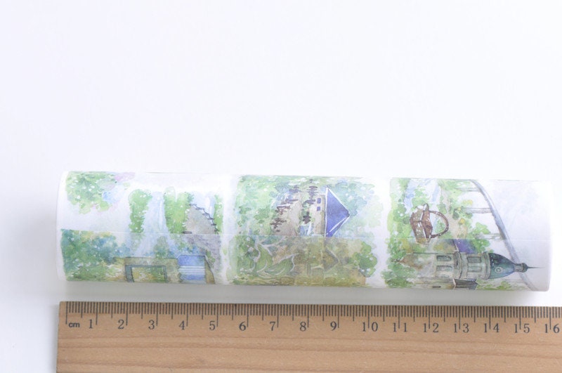 Retro Wide Washi Tape Garden Flower Masking Tape 160mm Wide x 3M Long No.10682