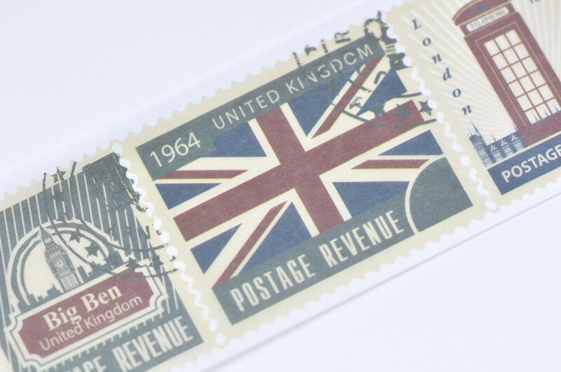 Vintage England Postage Washi Tape 45mm wide x 5M No.13180