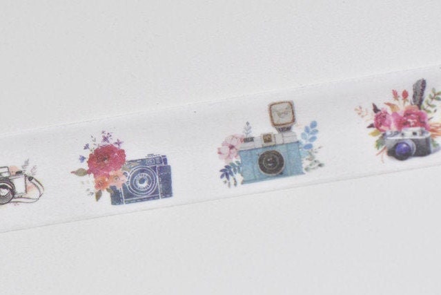 Retro Camera Washi Tape 15mm x 10M Roll No.10693