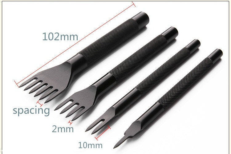 3mm/4mm/5mm/6mm Leather Stitching Prong Chisel -1/2/4/6 Prongs Available