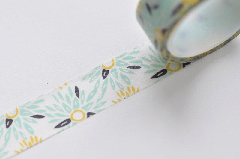 Fancy Flower Red Washi Tape 15mm Wide x 5M Roll( 1/2