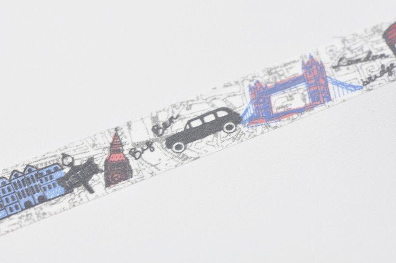 Retro England Washi Tape 15mm x 10M Roll ( 5/8" x 5 yards) No.10609