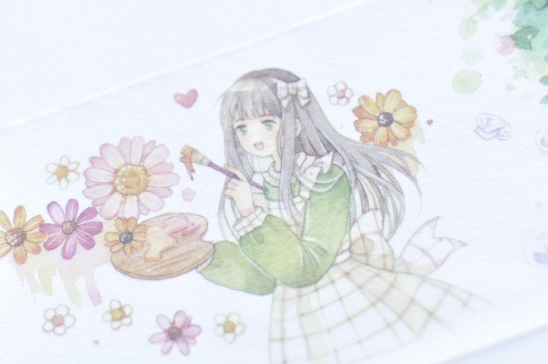 Lovely Girls Deer Washi Tape Wide Masking Tape 60mm x 3 Meters Roll No.10615