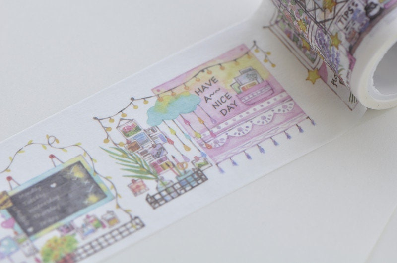 Happy Day Pink Washi Tape 45mm Wide x 5 Meters Long No.13336