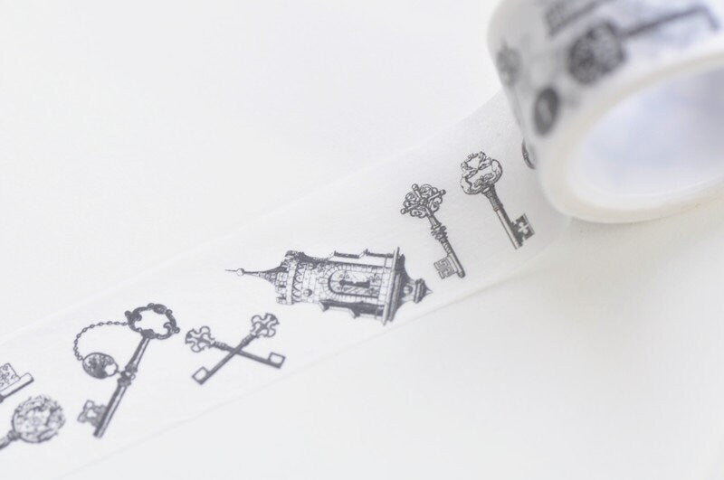 Retro Key Washi Tape/ Japanese Masking Tape 20mm wide x 5M long No.13346