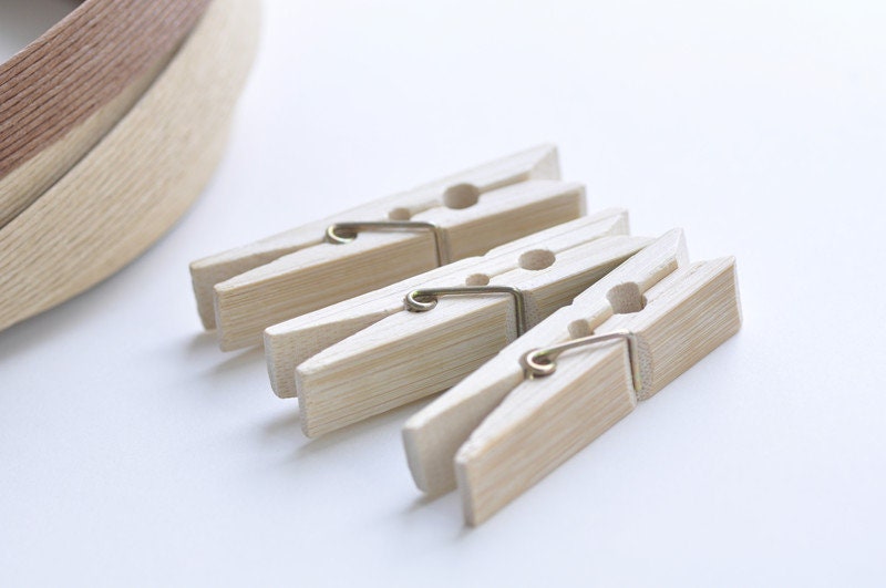 Wood Clip Clothes Pins 10pcs A Pack Paper Band, Wedding Decorations, Wedding Clothespins, Photo Hanger 2