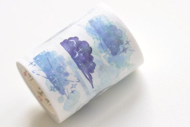 Vintage Blue Cloud Washi Tape Japanese Masking Tape 50mm x 3 Meters No.10623