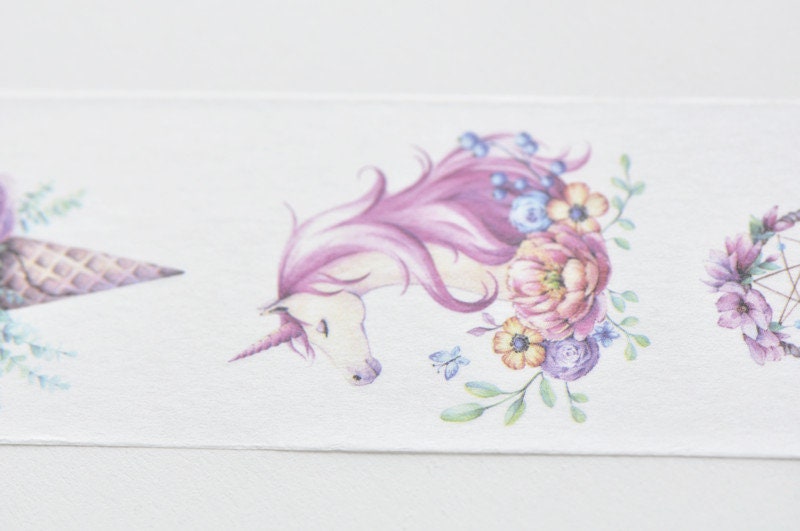 Lovely Unicorn Horse Rabbit Washi Tape 40mm wide x 5M No.10625