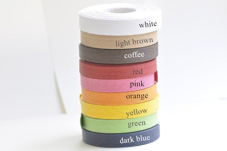Japanese Craft Tape Paper Craft Band Basket Supplies Paper Eco Tape Woven Basket Project Craft Band 15mm x 5 Meters --9 Colors Available