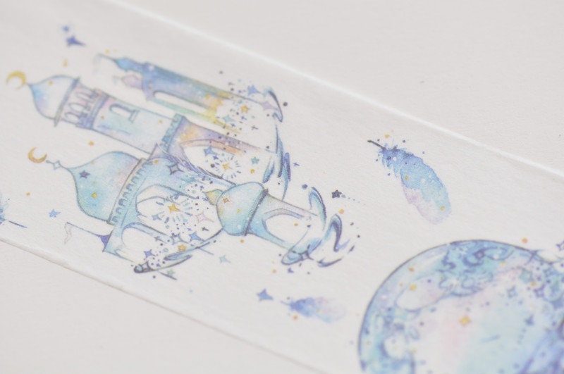 Vintage Castle Washi Tape Wide Scrapbooking Supply 40mm wide x 3 Meters Roll No.10650