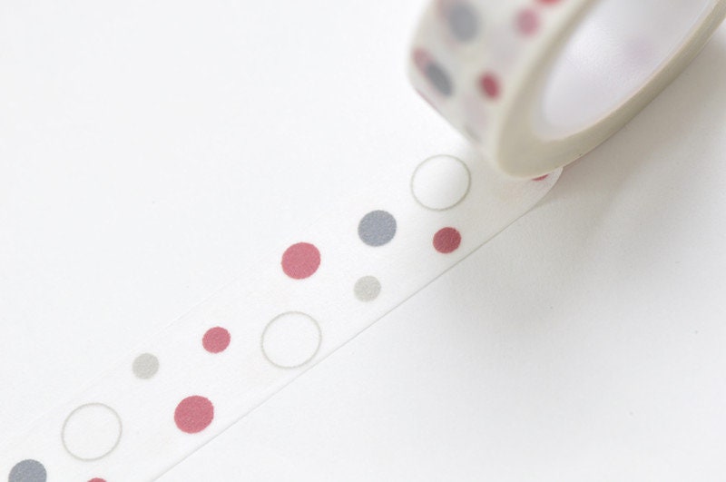 Colorful Polka Dots Washi Tape/ Japanese Washi Tape 15mm Wide x 10M No.12524
