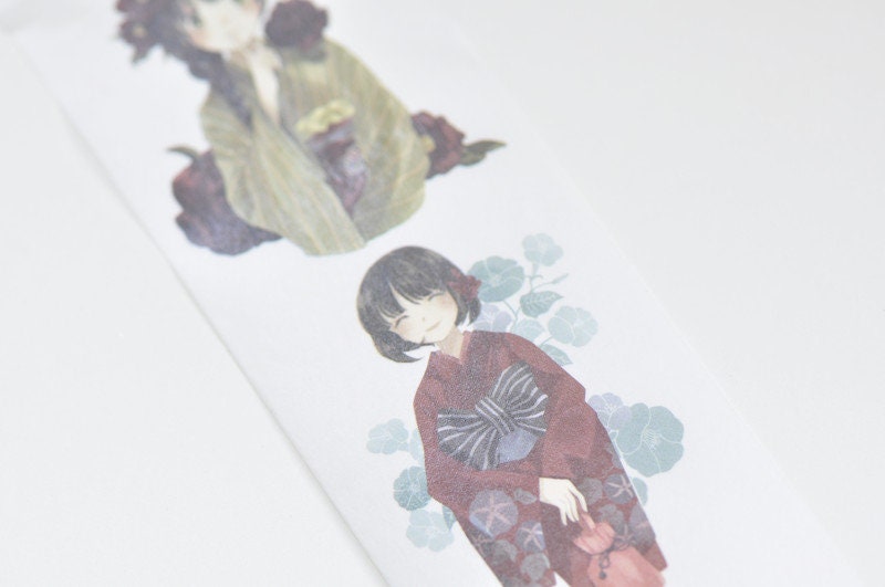 Japannese Girl Geisha Washi Tape Wide Masking Tape 45mm x 3M No.10672
