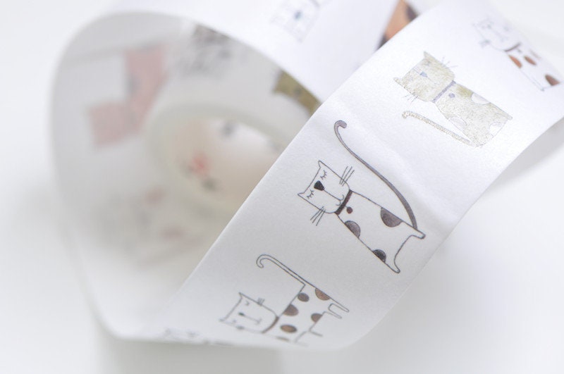 Cute Kitten/Cat Washi Tape /Masking Tape 30mm wide x 3M No.10669
