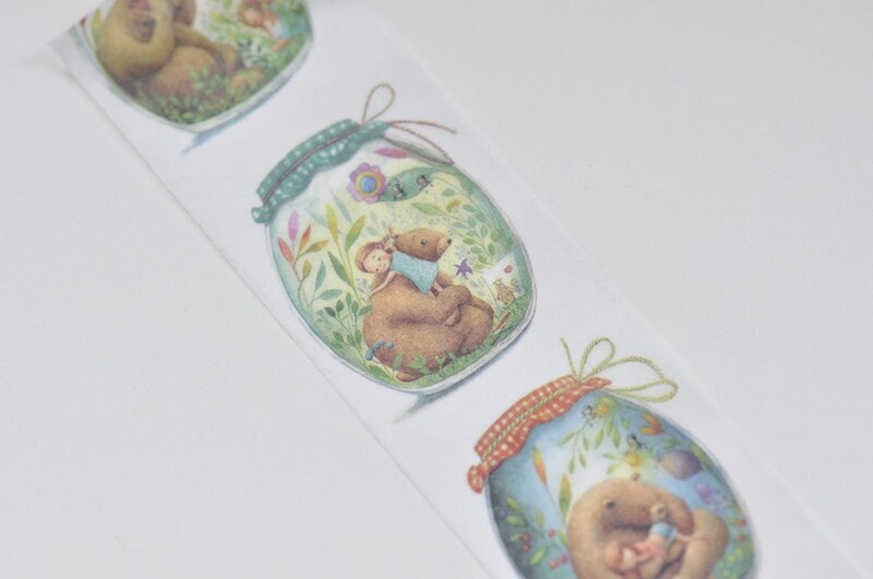 Cute Bears And Girls Adhesive Washi Tape 30mm Wide x 5M Roll No.10690