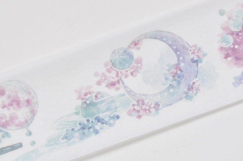 Moon Adhesive Washi Tape Wide Paper Tape 40mm Wide x 3M Roll No.10698