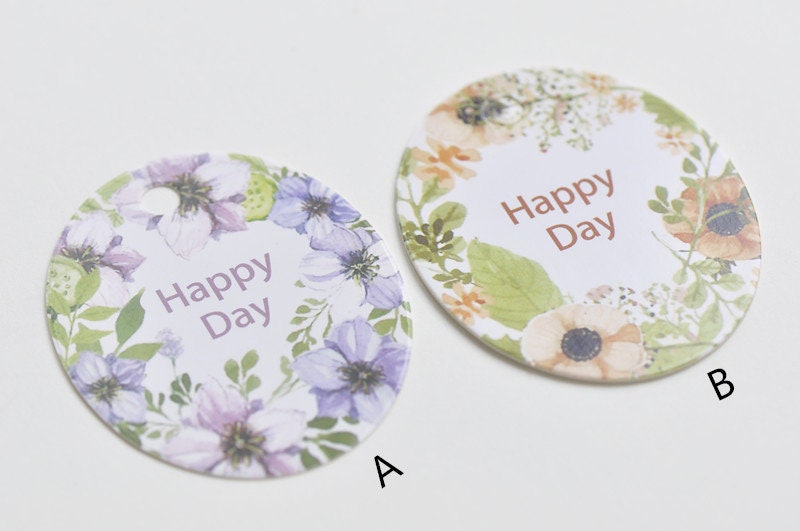 Thank You Tags Bridal Shower Favor Tags Flower Wedding Tags Party Tags Four Styles