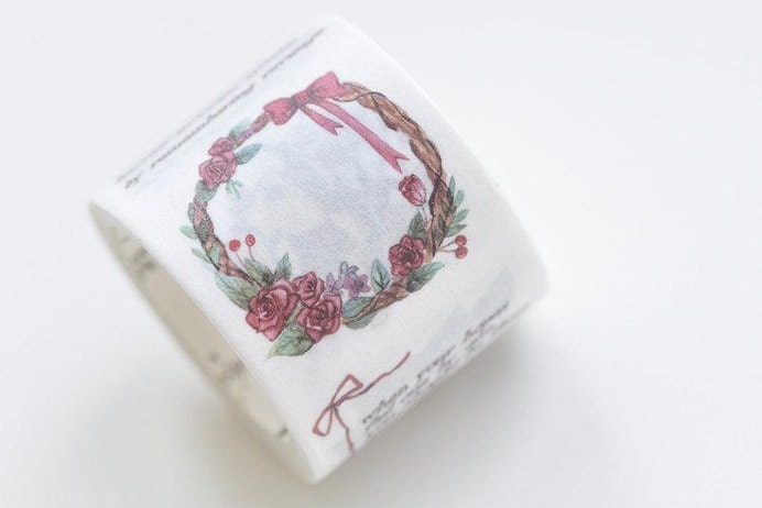 Retro Rose Flowers Washi Tape Scrapbooking Tape 30mm x 3 Meters Roll No.13263