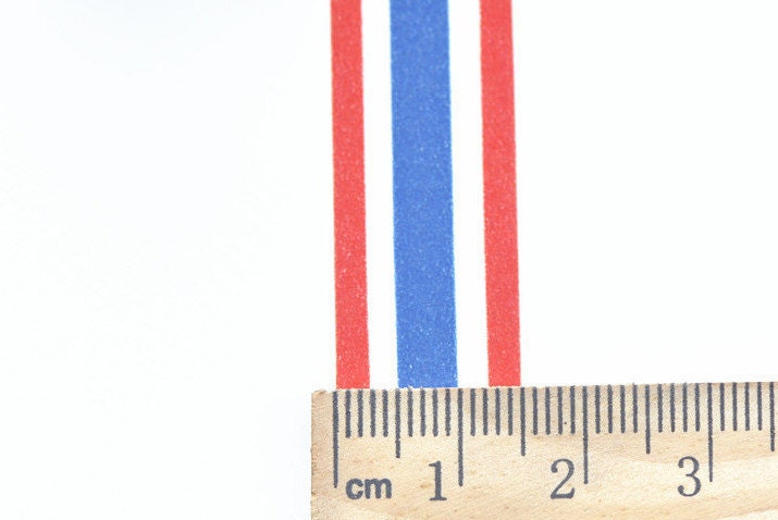 Blue White Red Stripes Washi Tape 15mm Wide x 10 Meters Roll No.12450
