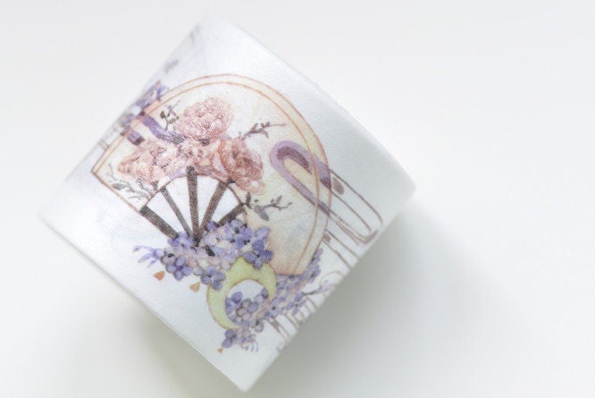 Asian Culture Vintage Window Washi Tape/ Fan Japanese Masking Tape 35mm x 3M Roll No.10559
