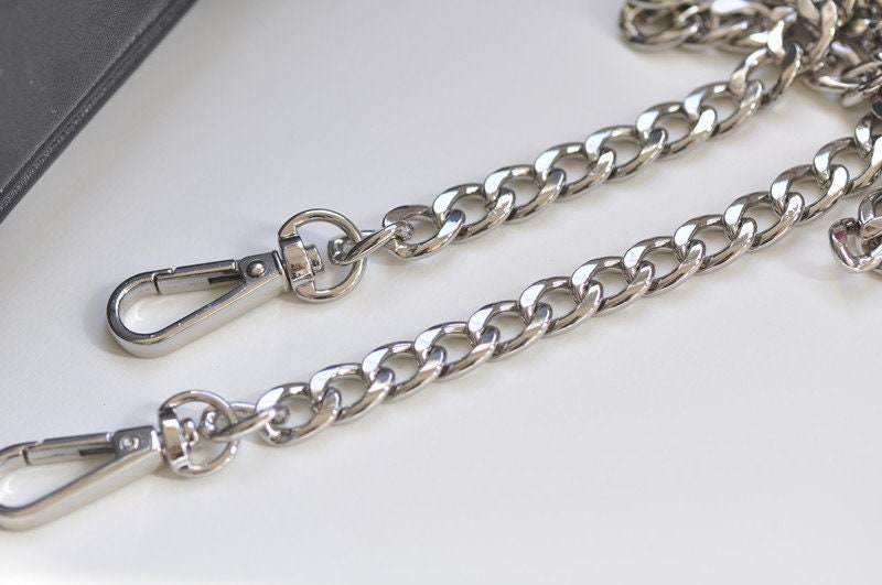 10mm Width Metal Shoulder Handbag Strap Gunmental Chain And Silver Chain For Handbag