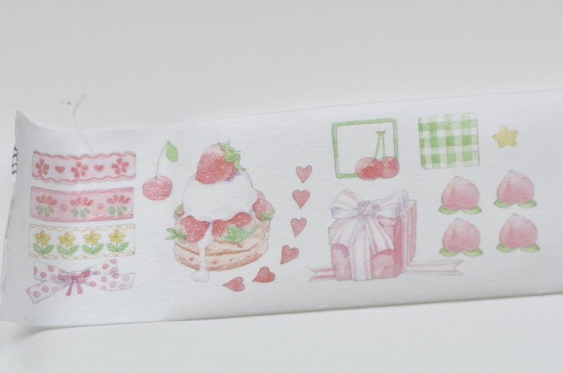 Cute Wide Washi Tape Pink Fruits Masking Tape 30mm Wide x 3M Long No.10563
