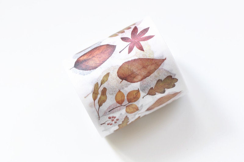 Leaf Nature Crafting Wide Washi Tape Card Making 40mm x 5M Roll No.10568