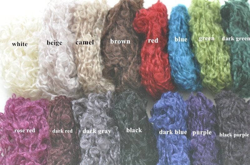 Angora Goat Mohair Curls Needle Felting Wool Doll Hair Blending Fiber 10Gï¼?.35 OZ）A Pack Pick Color