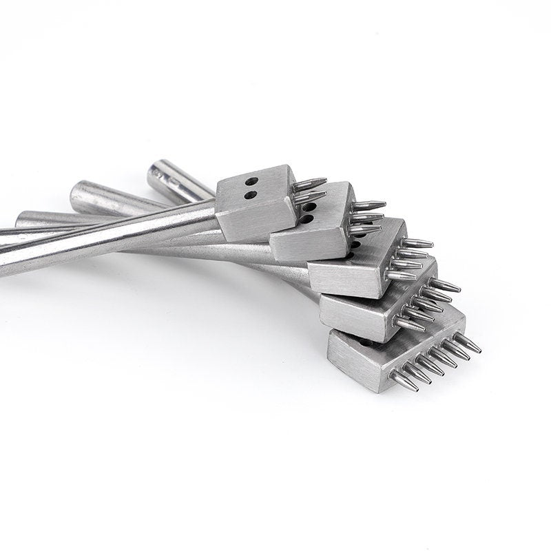 4mm/5mm/6mm/8mm Leather Stitching Prong Chisel Round Hole-2/3/4/5/6 Prongs Available