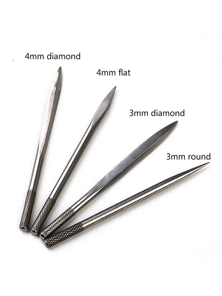 Wood Handle Awl Set/ 1 Wood Handle + 4 Different Needles