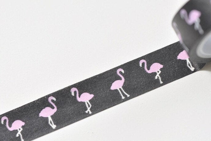 Flamingo Washi Tape/ Animals Japanese Masking Tape Deco Tape 15mm wide x 3 Meters No.10591