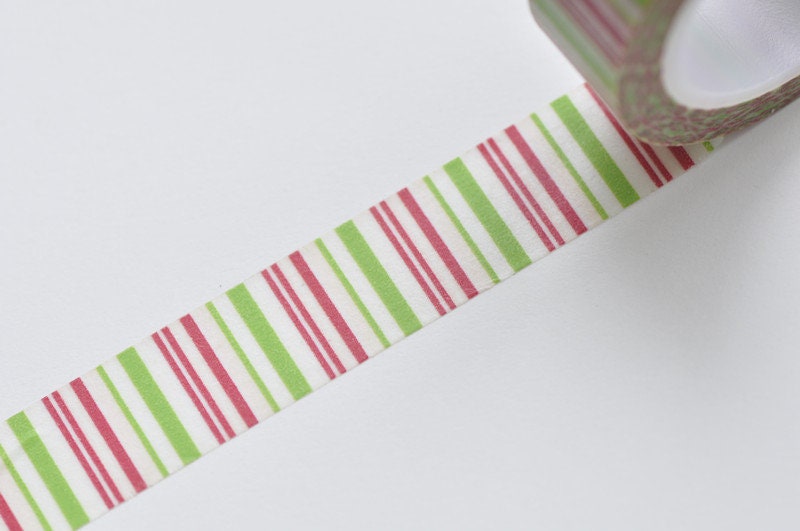 Colorful Stripes Washi Tape 15mm Wide x 10M ( 1/2" x 10 yards) Roll No.10605