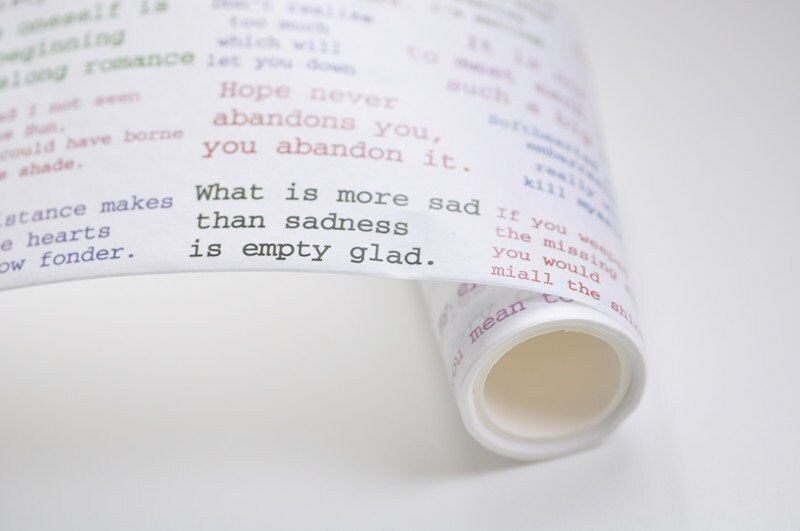 Quote Washi Tape Decorative Tape Wide Journals Tape 84mm x 3 Meters Roll No.12457