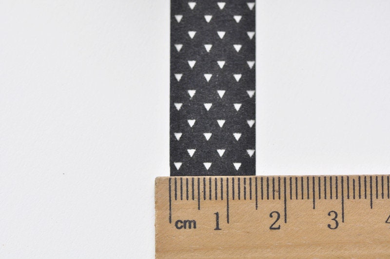 Cute Black Triangle Washi Tape 15mm x 10M Roll No.10648