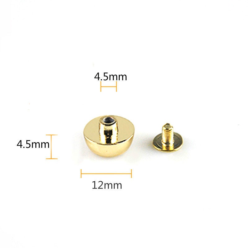 12mm Rivets and Studs for Handbags/Screwed Studs/ Button Leatherworking Screws Belt Stud 1 Set A Pack