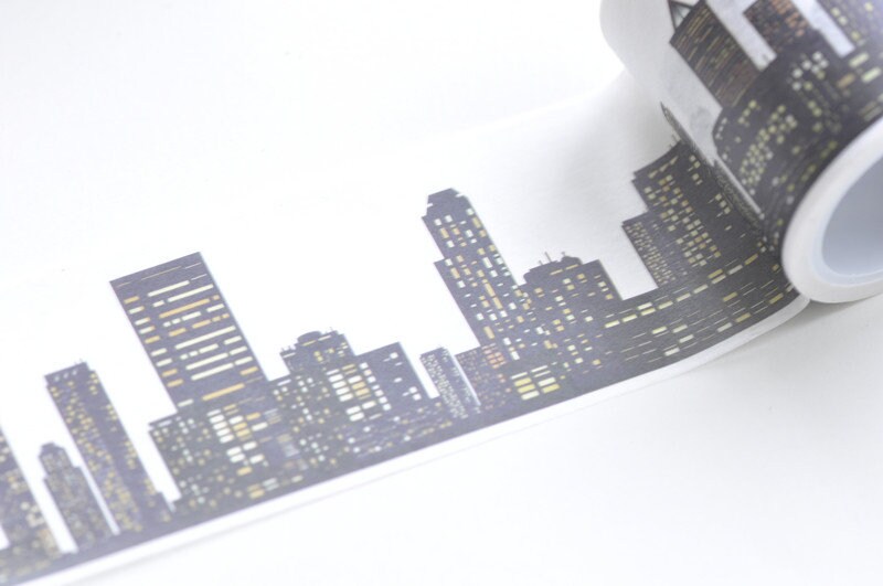 City Washi Tape House Japanese Masking Tape/ Black Wide Deco Tape 40mm Wide x 5M Roll No.12415