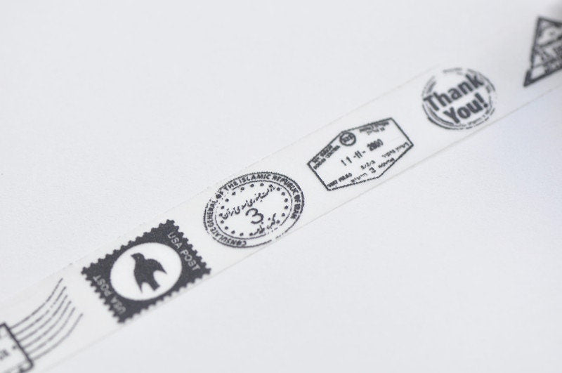 Retro Stamp Washi Tape Journals Tape 15mm x 10M Roll No.12773